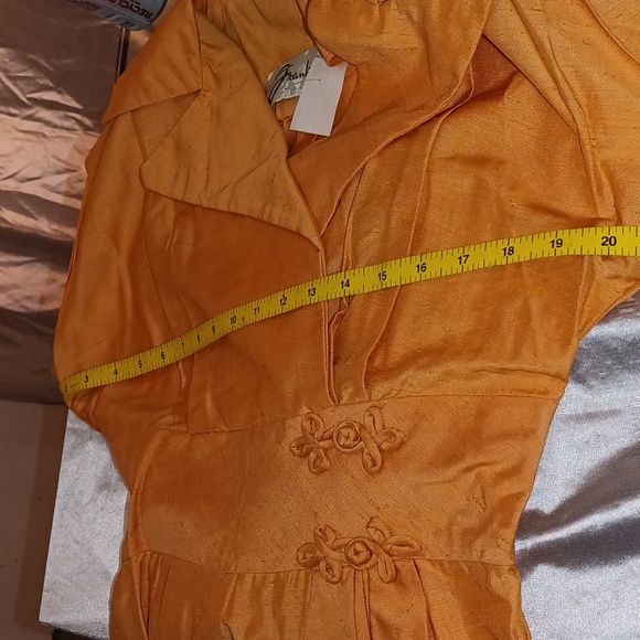 Vintage 50's peachy orange Franklin Chicago dress S/M - Picture 4 of 9